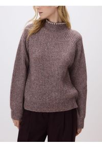 Reserved - Sweter z metalizowaną nicią - jasnofioletowy. Kolor: fioletowy. Materiał: dzianina #1