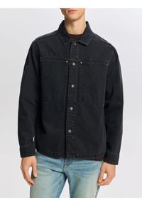 Reserved - Jeansowa koszula comfort fit - czarny. Kolor: czarny. Materiał: jeans
