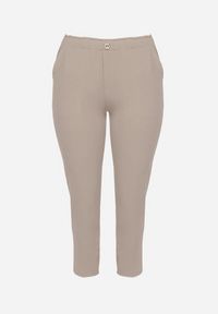 Born2be - Beżowe Spodnie o Prostym Kroju z Gumką w Talii Filavia. Okazja: na co dzień. Kolor: beżowy. Styl: sportowy, elegancki, casual #6