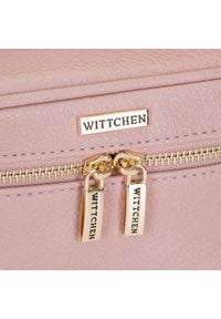 Wittchen - Damska kosmetyczka kuferek mała. Kolor: różowy. Materiał: skóra ekologiczna. Wzór: aplikacja, kolorowy #2