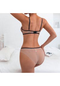 Intica - Zestaw bielizny z kontrastową lamówką na romantyczny wieczór Annetraud. Kolor: beżowy. Materiał: materiał #11