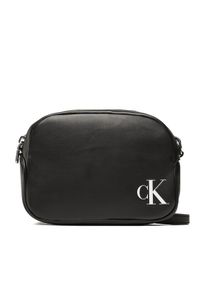 Calvin Klein Jeans Torebka Sleek Camera Bag20 Solid K60K610089 Czarny. Kolor: czarny. Materiał: skórzane