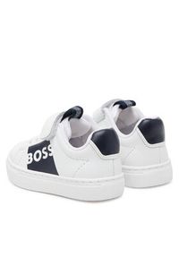 BOSS Sneakersy J52165 M Biały. Kolor: biały. Materiał: skóra #4