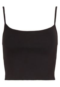 Born2be - Czarny Top Haidithoe. Kolor: czarny. Materiał: bawełna, tkanina. Długość rękawa: na ramiączkach. Wzór: gładki, jednolity #5