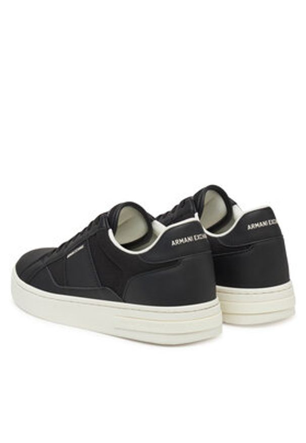 Armani Exchange Sneakersy XUX241 XV911 K001 Czarny. Kolor: czarny. Materiał: skóra