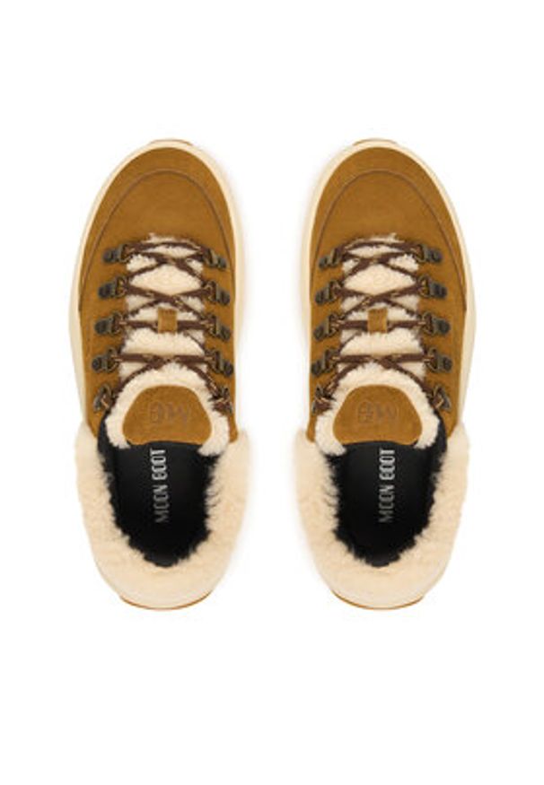 Moon Boot Sneakersy Moon247 City Shearling 80D2490040 Brązowy. Kolor: brązowy. Materiał: skóra, zamsz