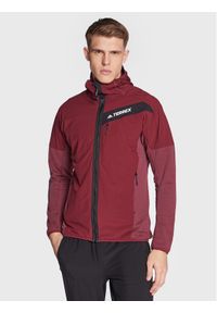 Adidas - adidas Polar Techrock Flooce Wind Hooded Jacket H55941 Czerwony. Kolor: czerwony. Materiał: syntetyk, polar