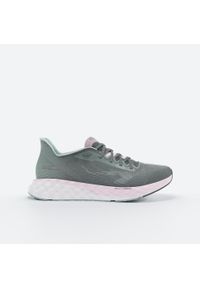 KIPRUN - Buty do biegania damskie Kiprun KS900 Light. Kolor: zielony, biały, wielokolorowy. Materiał: materiał. Szerokość cholewki: normalna. Wzór: geometria. Sport: fitness