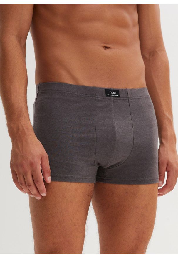 bonprix - Bawełniane bokserki, dopasowany fason (3 pary). Kolor: szary. Materiał: jersey, bawełna