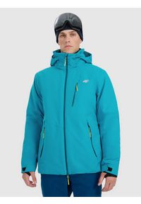 4f - 4F Kurtka narciarska membrana 10000 męska - niebieska S. Kolor: niebieski. Materiał: materiał. Wzór: gładki. Sezon: zima #1