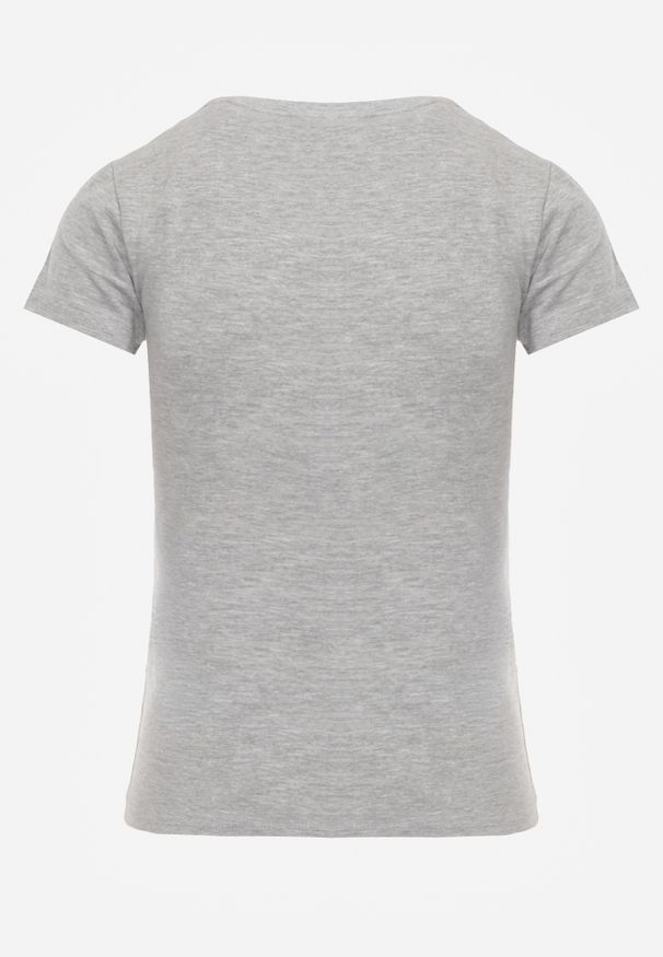 Renee - Jasnoszary T-shirt Ariema. Kolor: szary. Materiał: dzianina. Długość rękawa: krótki rękaw. Długość: krótkie. Wzór: gładki