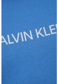 Calvin Klein Performance bluza dresowa męska z kapturem z nadrukiem. Typ kołnierza: kaptur. Kolor: niebieski. Materiał: dresówka. Wzór: nadruk #4