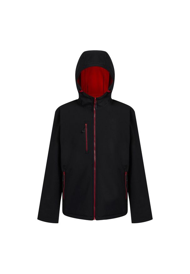 Regatta - Męska Kurtka Soft Shell Navigate 2 Layer. Kolor: wielokolorowy, czarny, czerwony. Sport: turystyka piesza