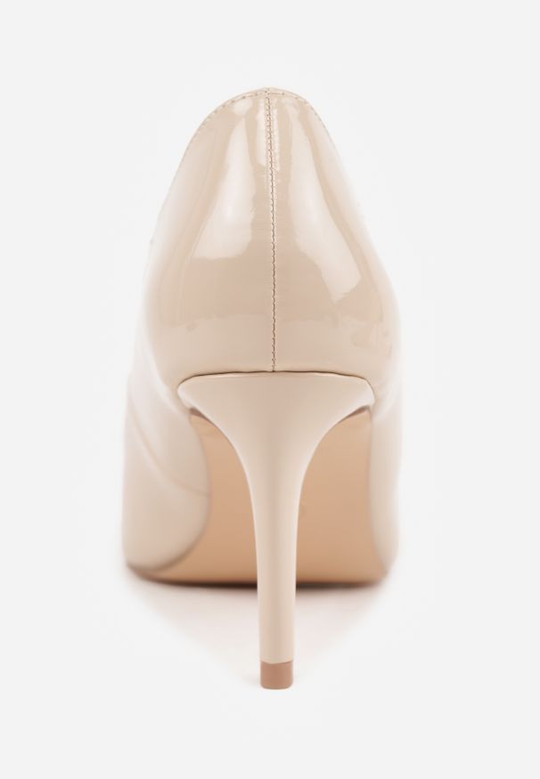 Renee - Beżowe Eleganckie Czółenka na Szpilce z Wkładką ze Skóry Naturalnej Lerianna. Kolor: beżowy. Materiał: skóra. Obcas: na szpilce. Styl: elegancki