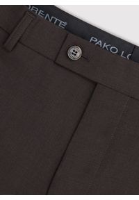 Pako Lorente - PAKO LORENTE – Brązowe spodnie garniturowe. Kolor: brązowy. Materiał: wełna, poliester. Wzór: gładki. Styl: elegancki #6