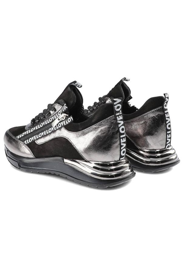 Srebrne Sneakersy Artiker Damskie Modne Obuwie. Kolor: srebrny. Materiał: skóra, nubuk. Szerokość cholewki: normalna. Styl: sportowy, klasyczny