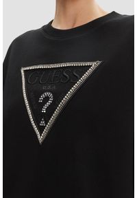 Guess - GUESS Czarna damska bluza z cyrkoniami Rachele, Rozmiar L. Kolor: czarny #3