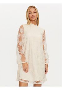 YAS Sukienka koktajlowa Cornelia 26035351 Écru Regular Fit. Materiał: syntetyk. Styl: wizytowy