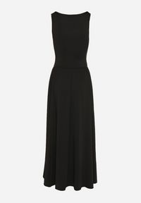 Born2be - Czarna Sukienka z Wiskozą o Rozkloszowanym Kroju z Kwadratowym Dekoltem Tilvia. Okazja: na co dzień. Typ kołnierza: dekolt kwadratowy. Kolor: czarny. Materiał: wiskoza. Długość rękawa: na ramiączkach. Sezon: lato. Styl: casual #2