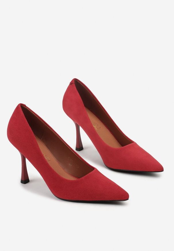 Born2be - Czerwone Szpilki Vices ze Skórzaną Wkładką Afurriva. Okazja: na co dzień. Kolor: czerwony. Materiał: skóra. Obcas: na szpilce. Styl: elegancki, casual