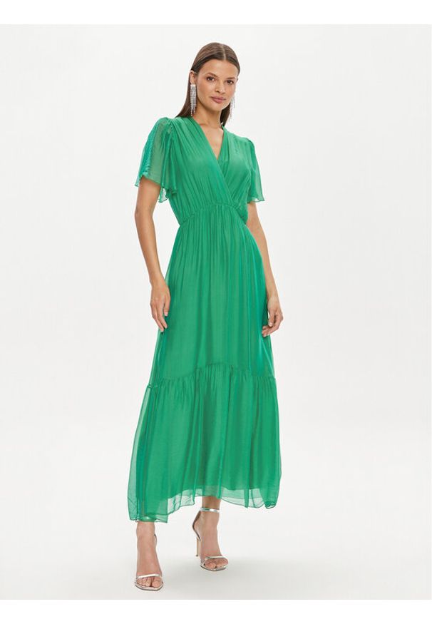 Haveone Sukienka letnia AFF-L013 Zielony Regular Fit. Kolor: zielony. Materiał: wiskoza, jedwab. Sezon: lato