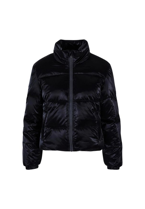 Urban Classics - Damska Kurtka Puchowa Sharkskin. Kolor: czarny. Materiał: puch. Sport: turystyka piesza