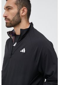 adidas Performance bluza treningowa Melbourne kolor czarny wzorzysta. Kolor: czarny. Materiał: skóra, materiał. Długość rękawa: raglanowy rękaw #4