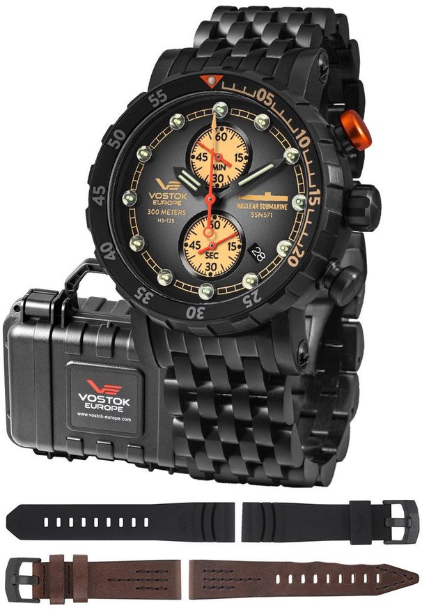 Zegarek męski Vostok Europe VK61-571C611B czarny. Kolor: czarny