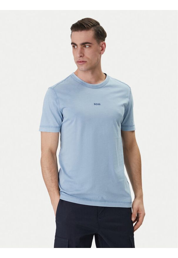 BOSS T-Shirt Tokks 50502173 Błękitny Regular Fit. Kolor: niebieski. Materiał: bawełna