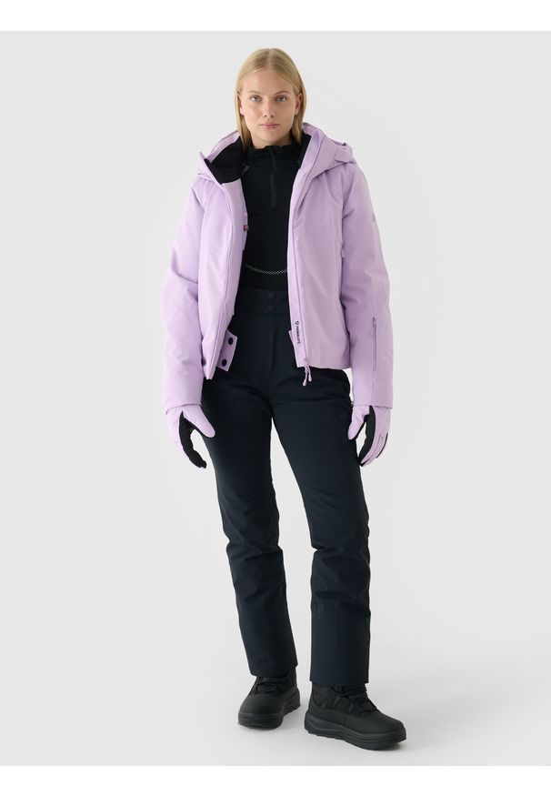 4f - 4F Spodnie narciarskie membrana Dermizax 20000 damskie - czarne S. Kolor: czarny. Materiał: poliester, materiał, puch. Technologia: Dermizax. Długość: długie. Sezon: zima. Sport: narciarstwo