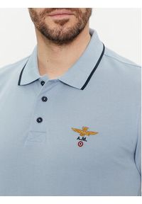 Aeronautica Militare Polo 241PO1308P82 Niebieski Regular Fit. Typ kołnierza: polo. Kolor: niebieski. Materiał: bawełna