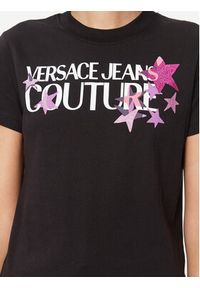 Versace Jeans Couture T-Shirt 75HAHT20 Czarny Regular Fit. Kolor: czarny. Materiał: bawełna