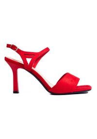 Czerwone damskie sandały na szpilce Sergio Leone. Kolor: czerwony. Obcas: na szpilce #4