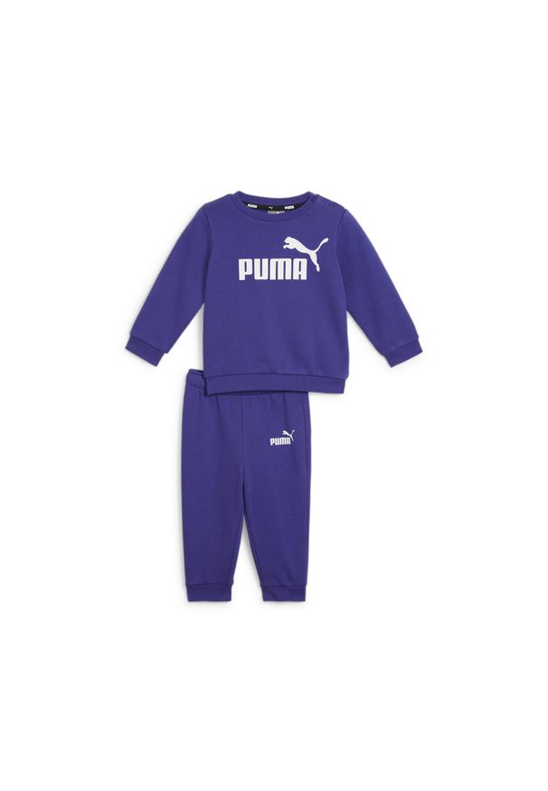 Dresy Joggerowe Puma Minicats Ess Crew Fl Dzieci. Okazja: na co dzień. Kolor: niebieski. Materiał: dresówka. Styl: casual