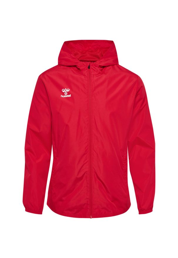 Kurtka sportowa z kapturem Hummel Essential AW Jacket. Typ kołnierza: kaptur. Kolor: czerwony, różowy, wielokolorowy. Styl: sportowy