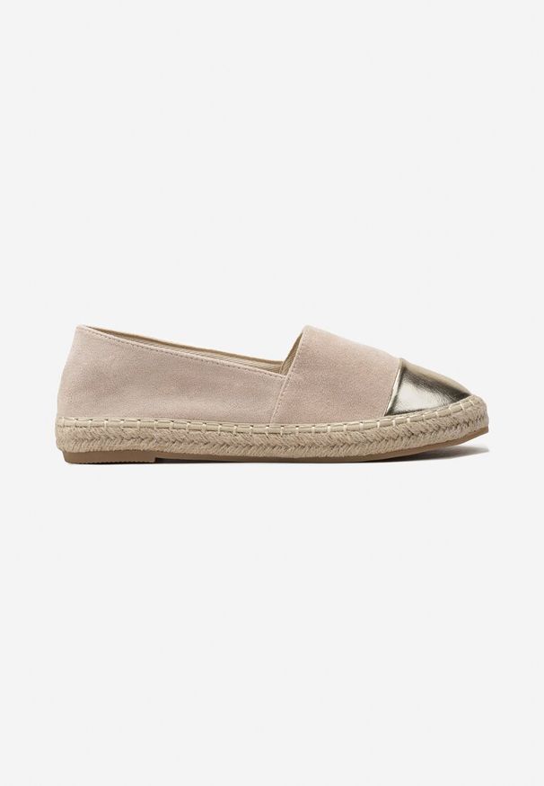 Born2be - Beżowe Espadryle na Płaskiej Podeszwie z Plecionki i Lakierowanym Noskiem Arilaisa. Kolor: beżowy. Materiał: lakier. Sezon: lato. Obcas: na płaskiej podeszwie. Styl: boho, elegancki