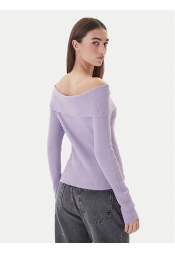 Kontatto Sweter 3M0813C Fioletowy Regular Fit. Kolor: fioletowy. Materiał: wiskoza