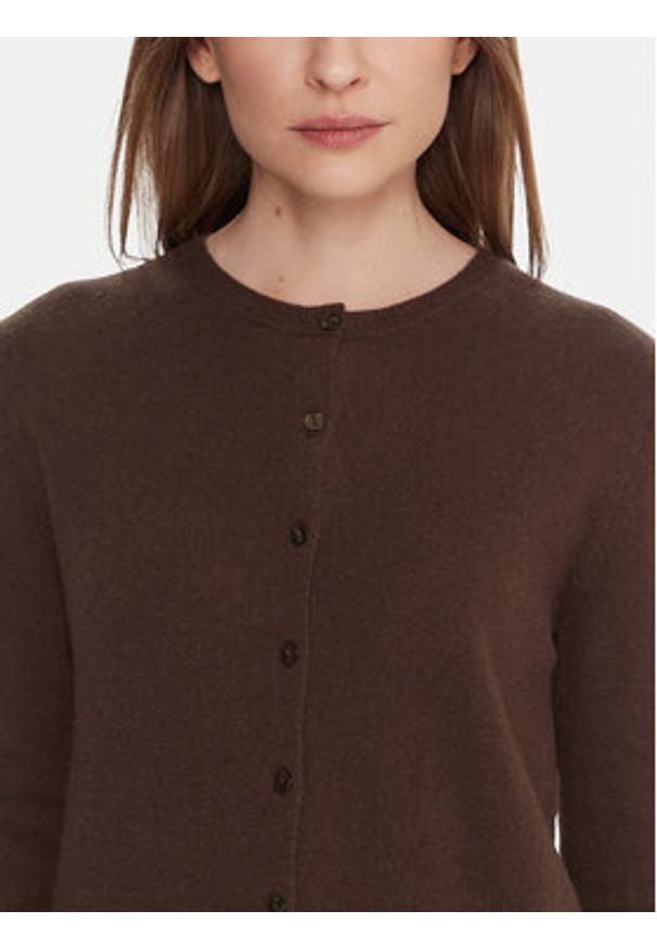 United Colors of Benetton - United Colors Of Benetton Kardigan 1002D5485 Brązowy Regular Fit. Kolor: brązowy. Materiał: wełna