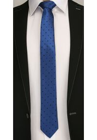 Elegancki Krawat Męski w Małe Kwadraciki - 6 cm - Angelo di Monti, Niebieski. Kolor: niebieski. Wzór: geometria. Styl: elegancki #2