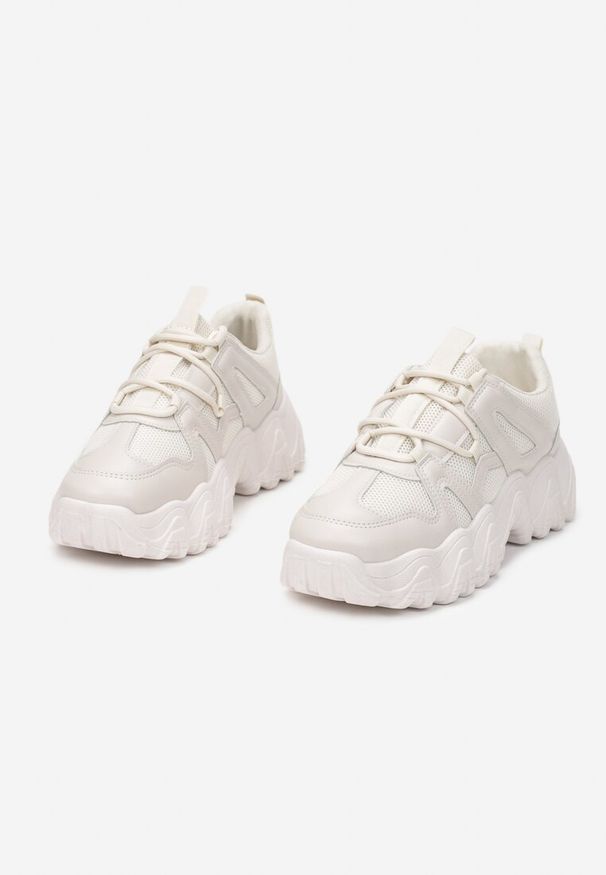 Renee - Beżowe Sneakersy Astima. Kolor: beżowy. Materiał: materiał