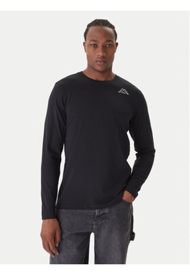 Kappa Komplet longsleeve Logo Saro 37216LW Czarny Regular Fit. Kolor: czarny. Materiał: bawełna. Długość rękawa: długi rękaw
