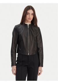 Hugo - HUGO Kurtka skórzana Lasari 50555743 Czarny Regular Fit. Kolor: czarny. Materiał: skóra #1