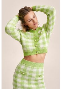 mango - Mango spódnica Dotty kolor zielony mini prosta. Okazja: na co dzień. Stan: podwyższony. Kolor: zielony. Styl: casual #3