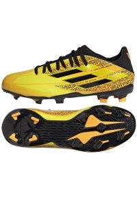 Adidas - Buty piłkarskie adidas X Speedflow Messi.3 Fg Jr GW7420 żółte żółcie. Kolor: żółty. Materiał: syntetyk. Szerokość cholewki: normalna. Sport: piłka nożna