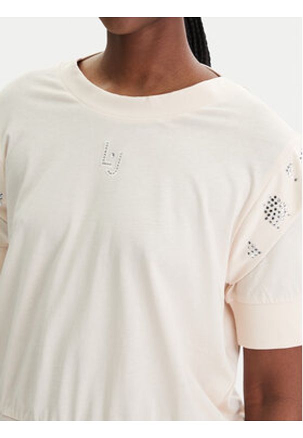 Liu Jo Sport Bluzka TA6030 JS923 Beżowy Regular Fit. Kolor: beżowy. Materiał: bawełna. Styl: sportowy