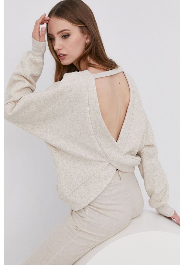 Answear Lab - answear.LAB X Paulina Krupińska Bluza z certyfikatem OEKO-TEX kolekcja limitowana Ethical Wardrobe. Kolor: beżowy. Materiał: włókno, dzianina, dresówka, materiał. Styl: wakacyjny