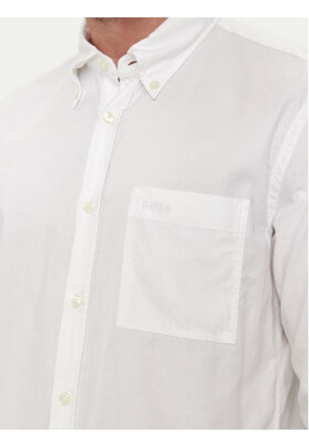BOSS - Boss Koszula S-Roan-Bd-E-1P-C-242 50515142 Biały Slim Fit. Kolor: biały. Materiał: bawełna