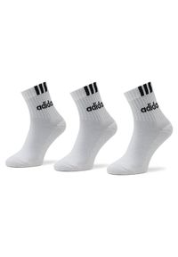 Adidas - adidas Skarpety długie 3-Stripes Linear Half-Crew Cushioned Socks 3 Pairs HT3437 Biały. Kolor: biały. Materiał: bawełna