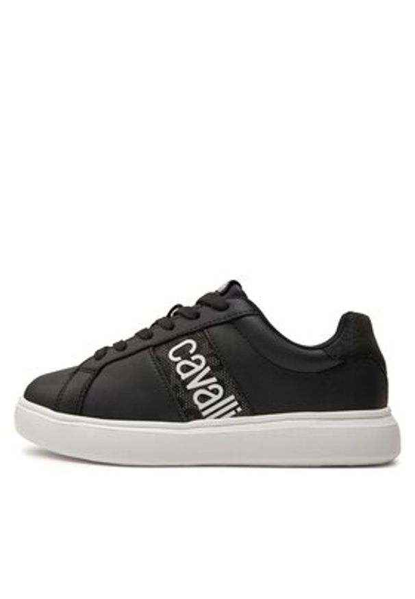 Just Cavalli Sneakersy 74RB3SB2 Czarny. Kolor: czarny. Materiał: skóra