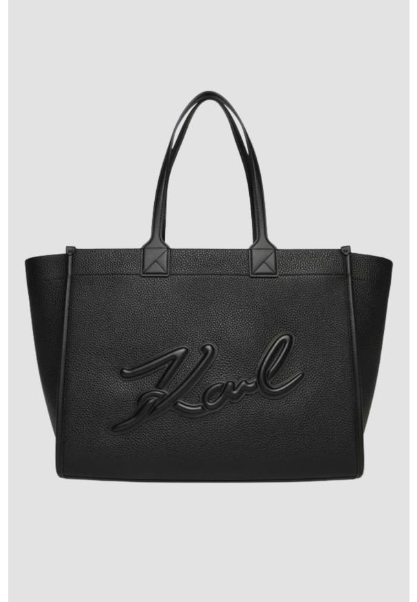 Karl Lagerfeld - KARL LAGERFELD Czarna shopperka Skuare Tote. Kolor: czarny. Styl: casual, elegancki